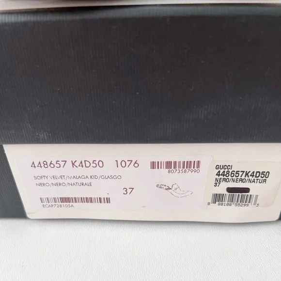 GUCCI || Princetown Fur Black Velvet Horsebit Mules Flats Slides Slippers US 7 - Picture 9 of 9